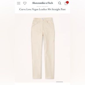 Abercrombie & Fitch Cream Vegan Leather Pants